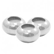 DQ metall Perle Disc 6x3mm mit Gummi innen Antik Silber